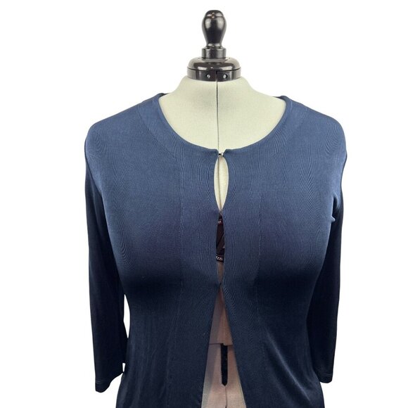 Women’s Chico’s Travelers Size 2XL Navy Cardigan with Invisible Buttons - Picture 3 of 5